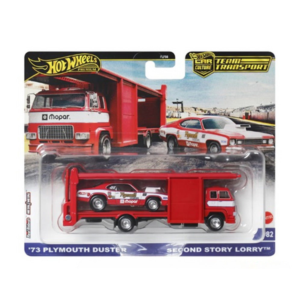 Plymouth Duster et camion Second Story Lorry Hot Wheels Team Transport